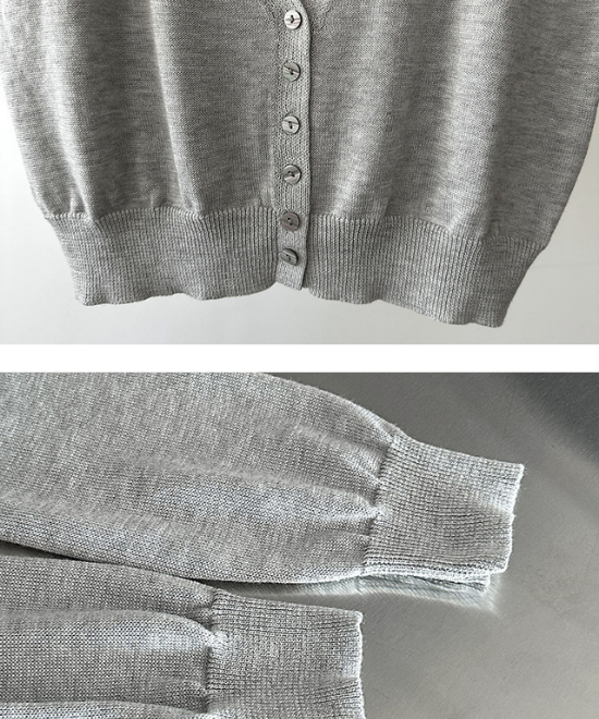 レイヤードVネックニットツーピースカーディガン