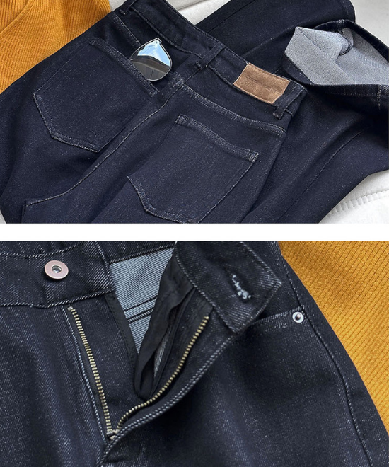 ワイドレッグハイウエストインディゴデニム