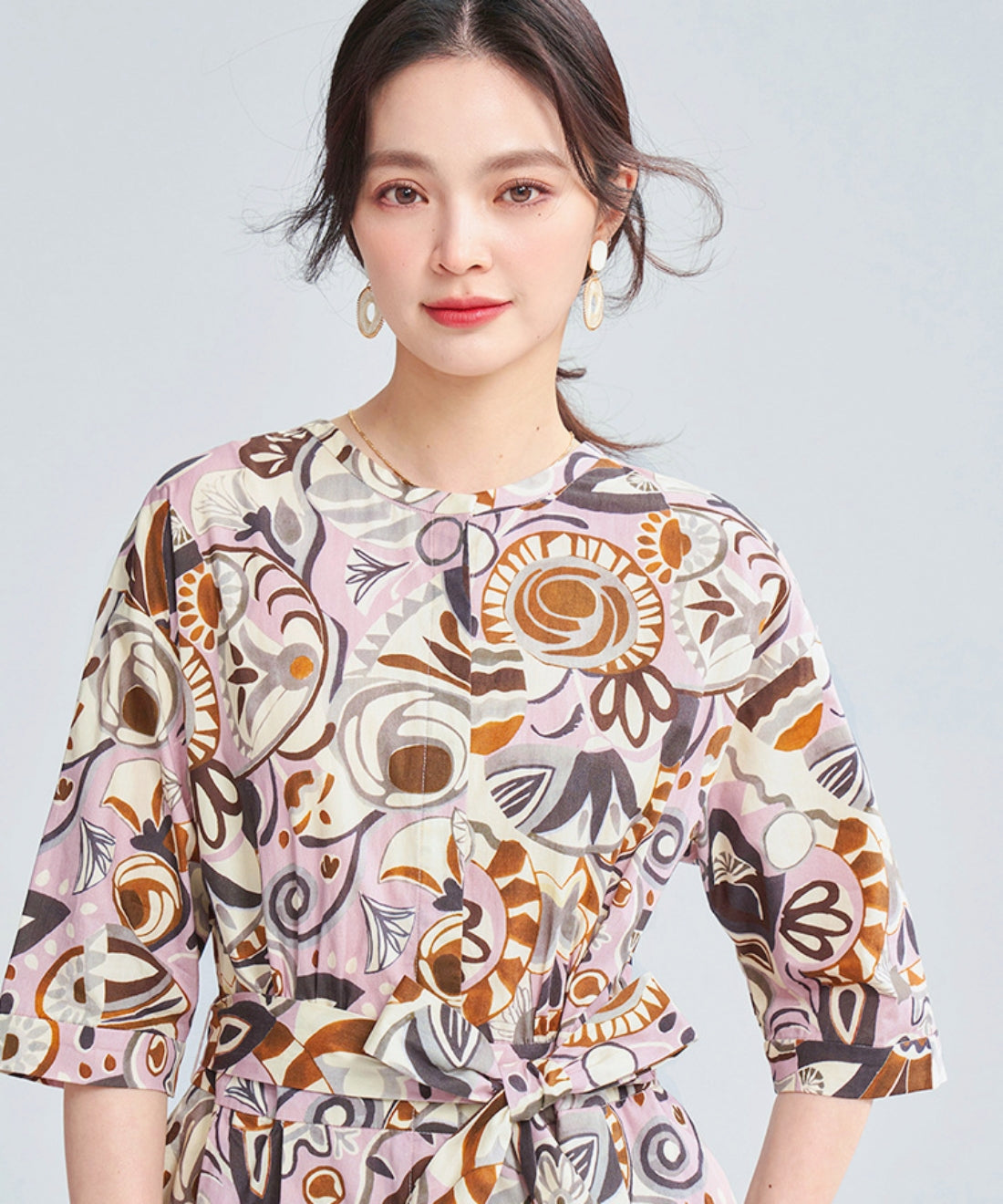 グラフィカルプリントワンピース