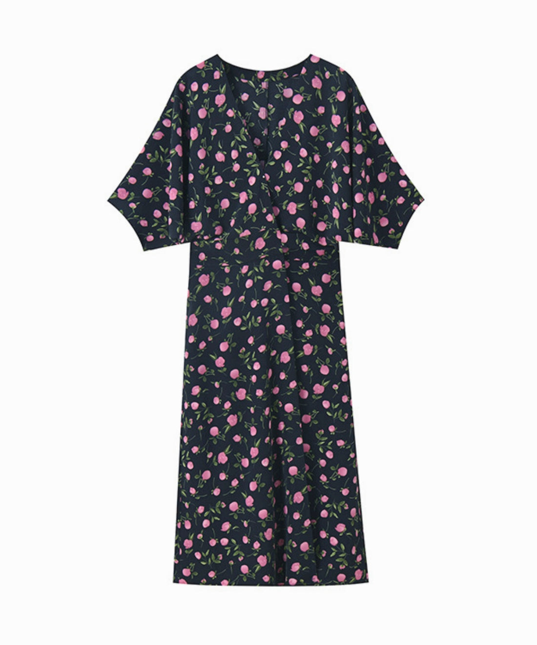 ロマンティックフラワードレープワンピース