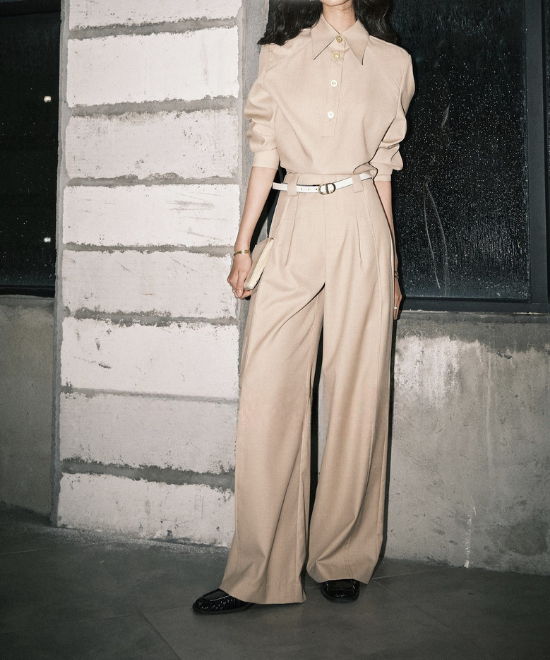 セットアップ対応ツイルテクスチャーパンツ