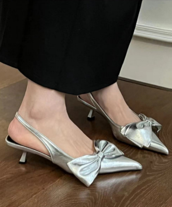 ポインテッドトゥリボンミュール