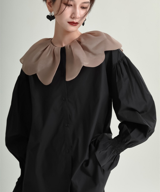 ペタルカラールーズミッドレングスシャツ