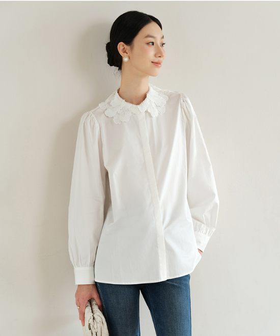 レースカラーホワイトシャツ – weMALL