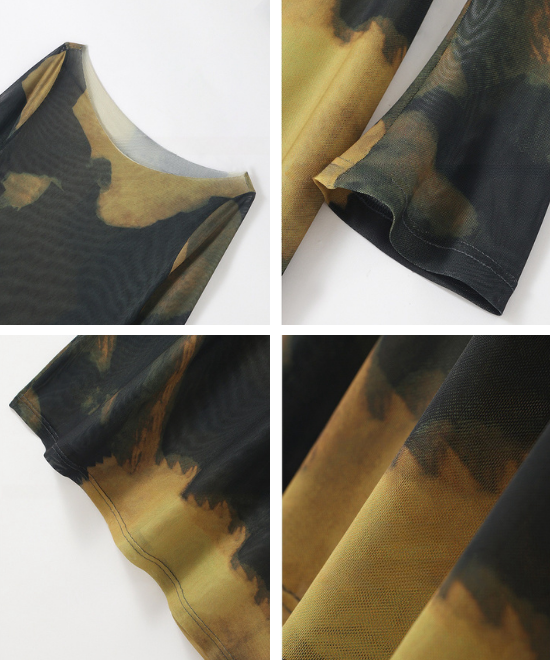 シアーキャミレイヤーワンピース