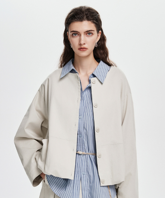 ドロップショルダークロップドジャケット – weMALL