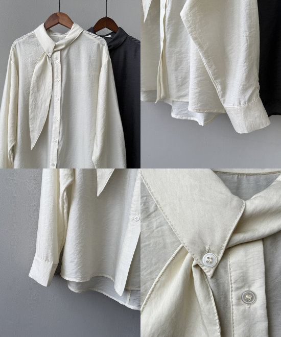 フレンチスカーフスリミングシャツ