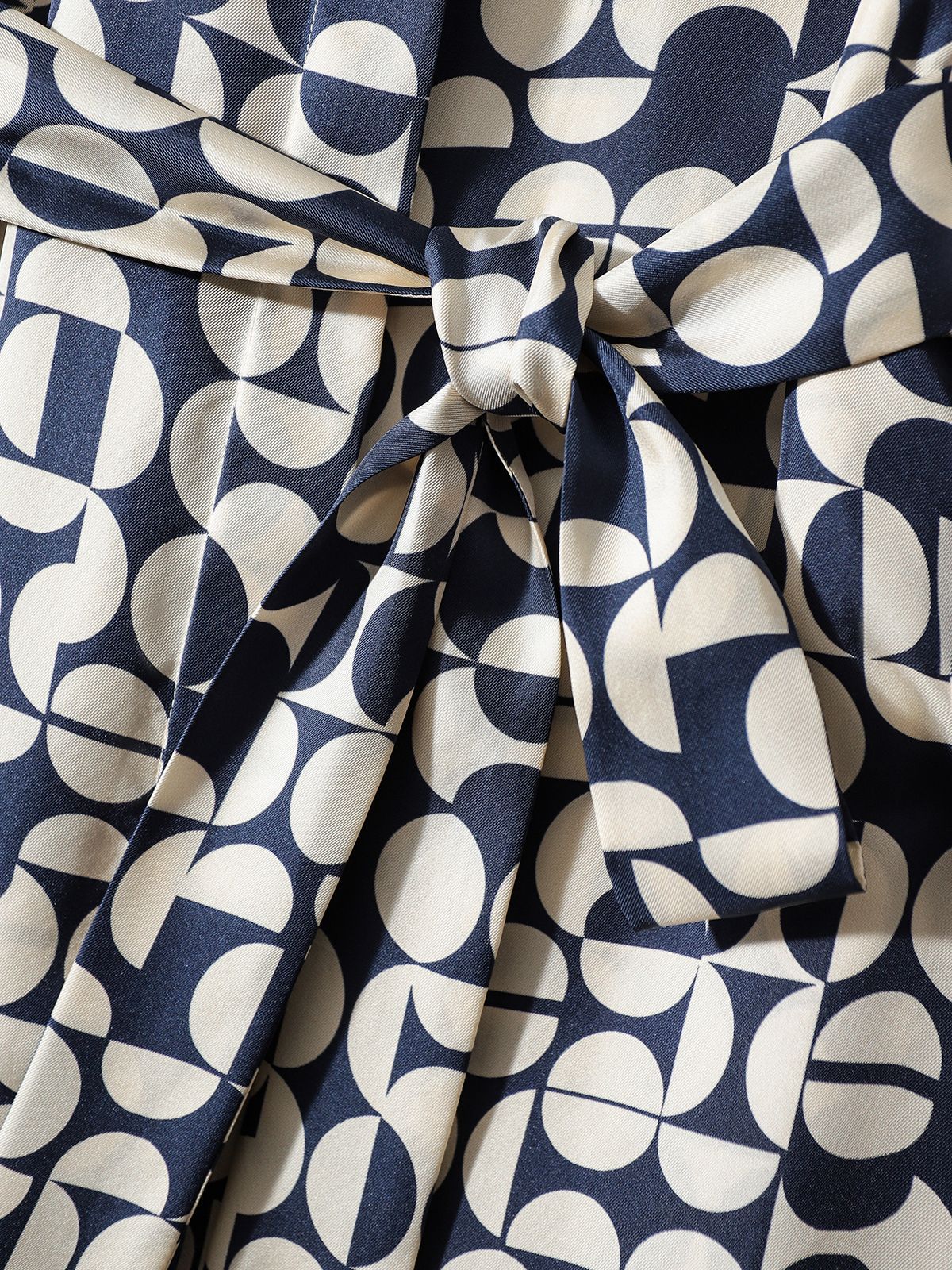 ドット柄スタイル七分袖ワンピース