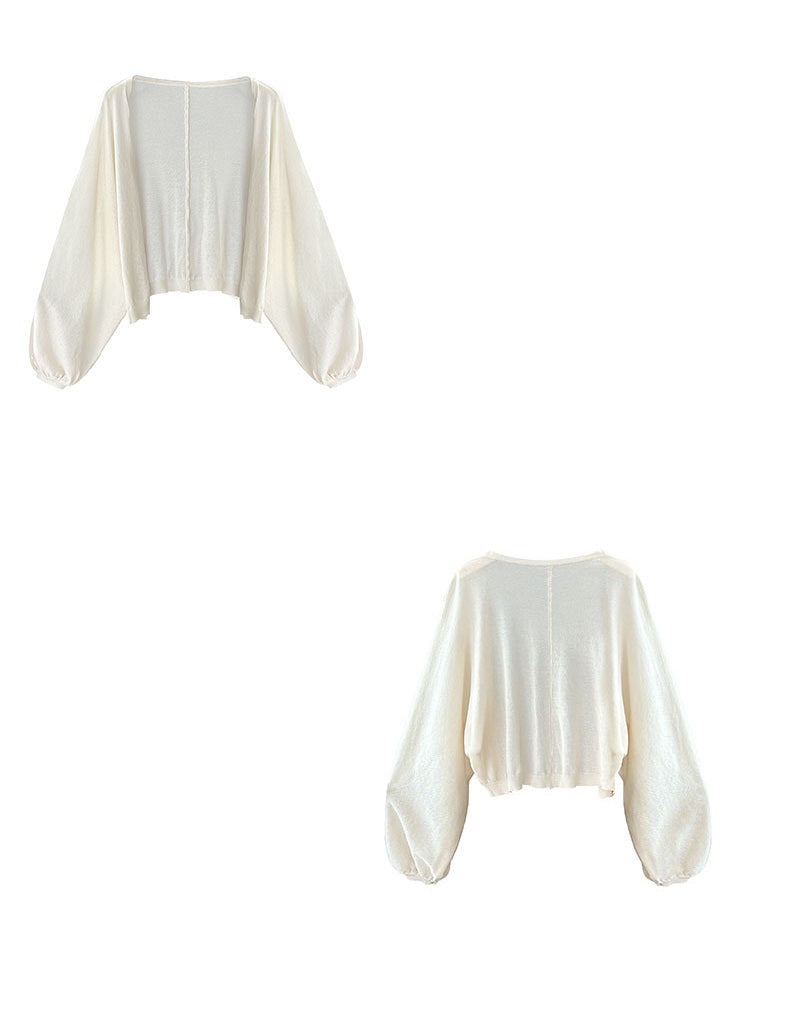 スリーブ日焼け止めニットカーディガン