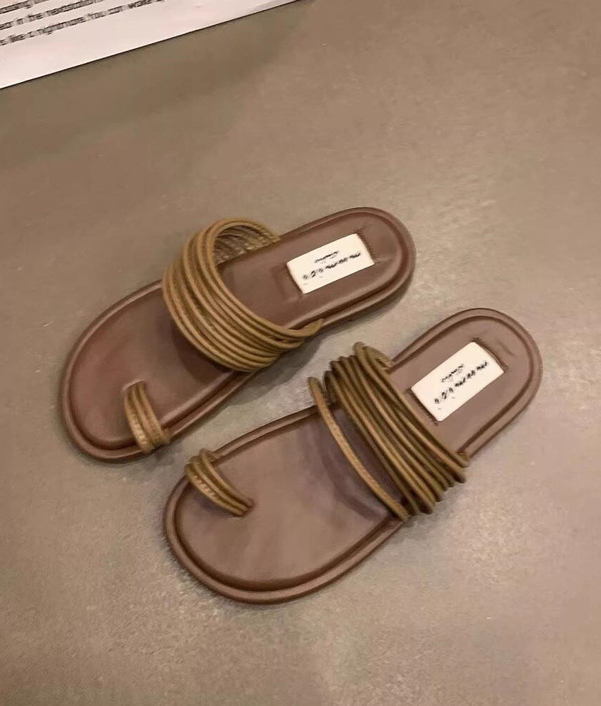 スリッポントゥフラットローマンサンダルシューズ