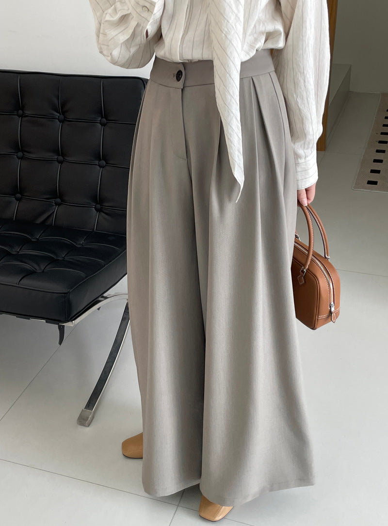 ハイウエストドレープワイドレッグパンツ