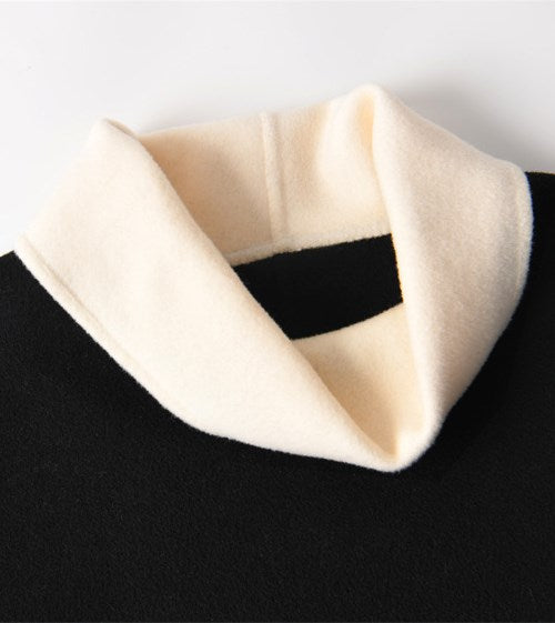 スプライシングコントラストウール ニット