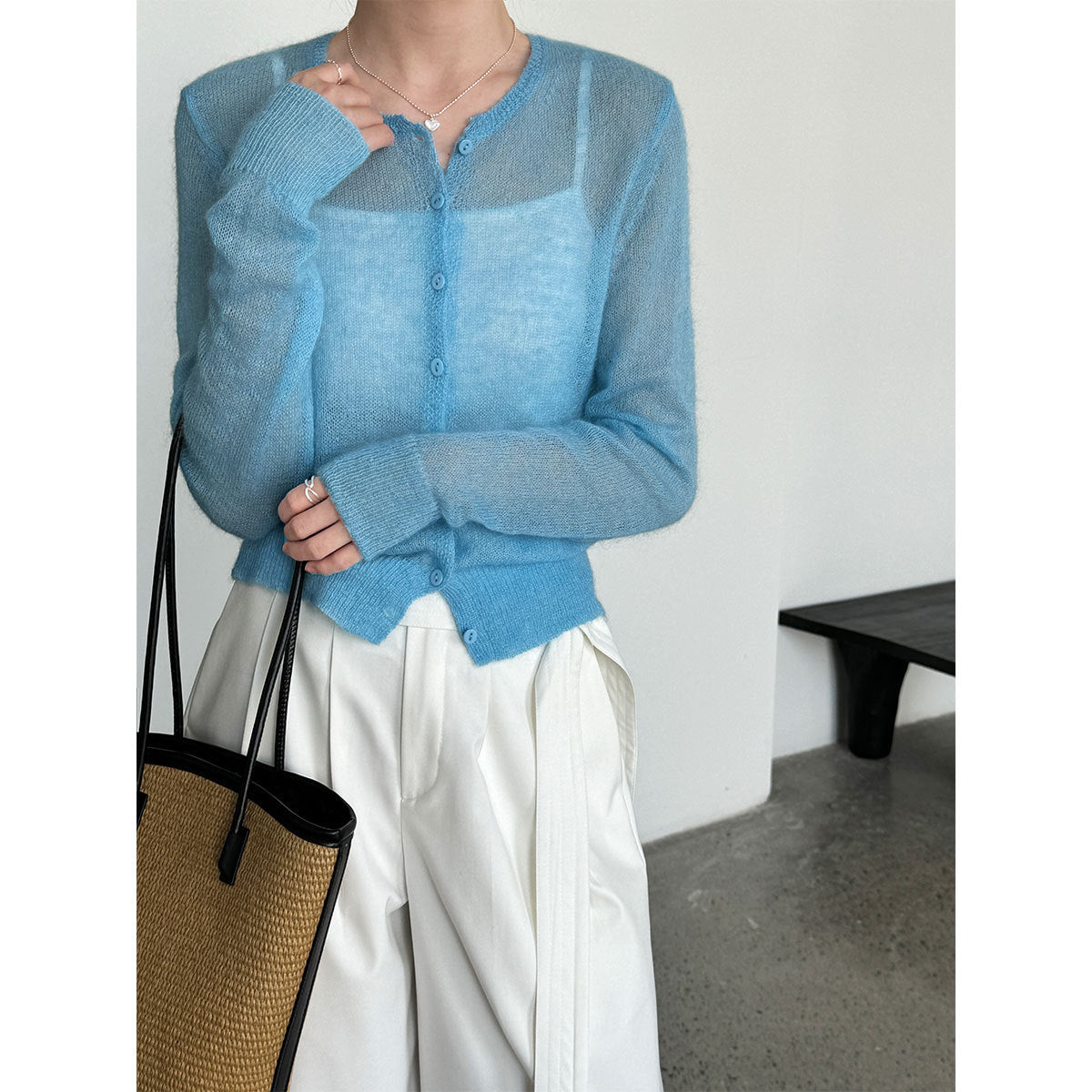 モヘアニットカーディガン