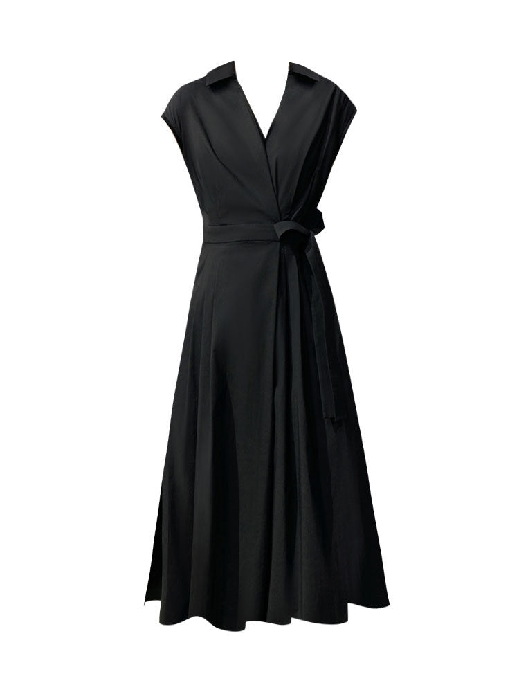 Aラインプリーツロングワンピース