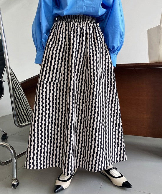 A ラインチェック柄スカート LUXI