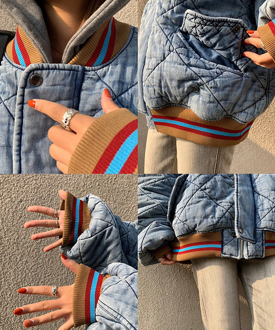 キルティングデニムコットンコート