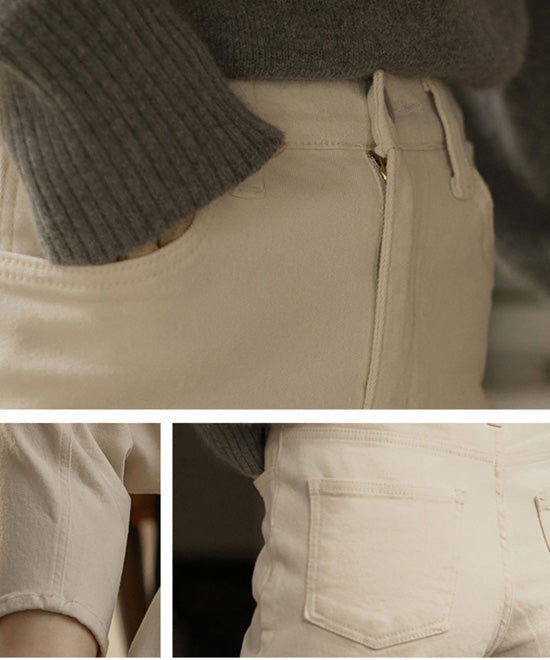 スリムストレッチジーンズハイウエストパンツ