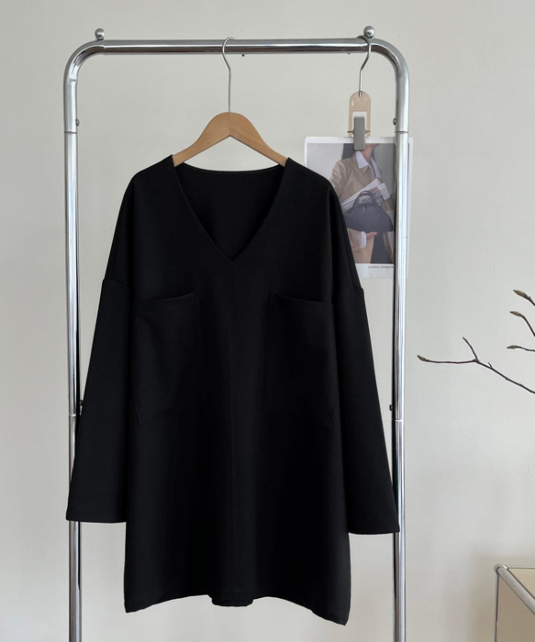 W Pocket V neck dress