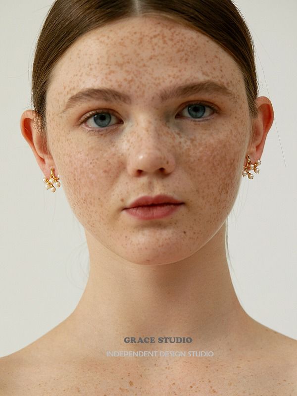 ピアス ゴールド パール 枝モチーフ メッキ GRACE