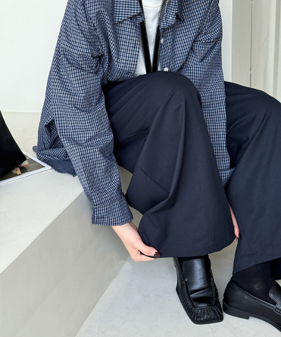 ハイウエストワイドレッグパンツ