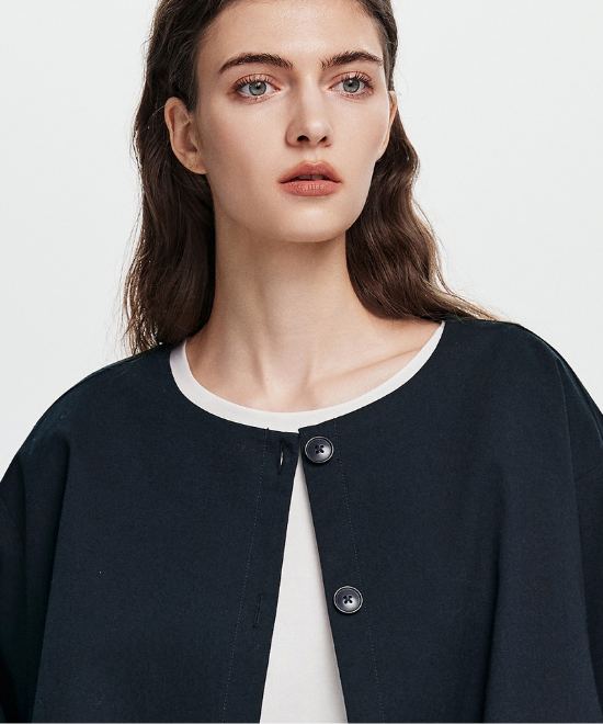 ドロップショルダークロップドジャケット