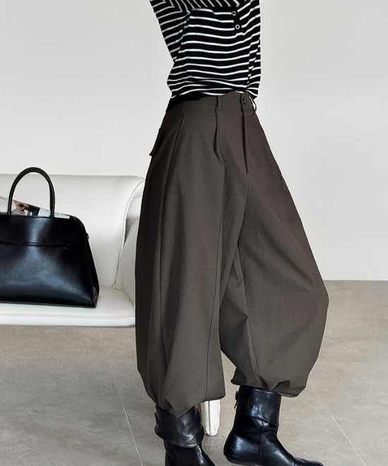 ハイウエストワイドレッグパンツ