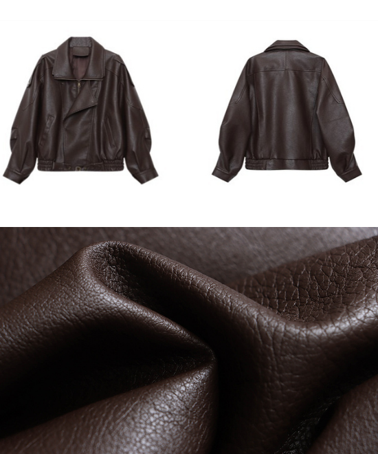 ルーズシルエットマットレザージャケット