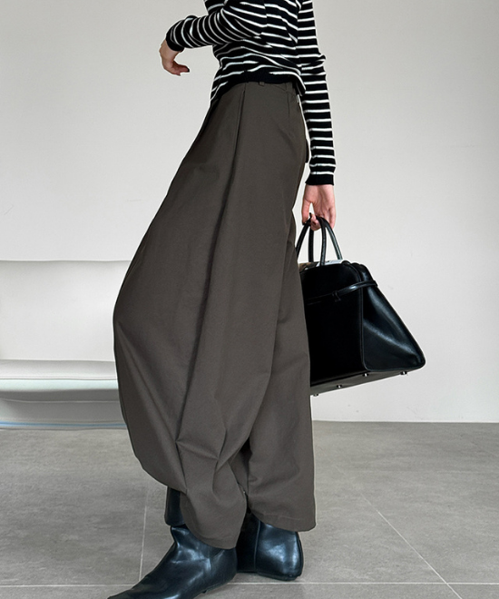 ハイウエストワイドレッグパンツ