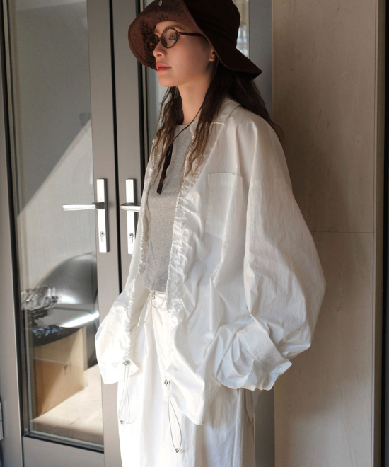 ドローストリングオーバーシャツ