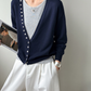 レイヤードVネックニットツーピースカーディガン