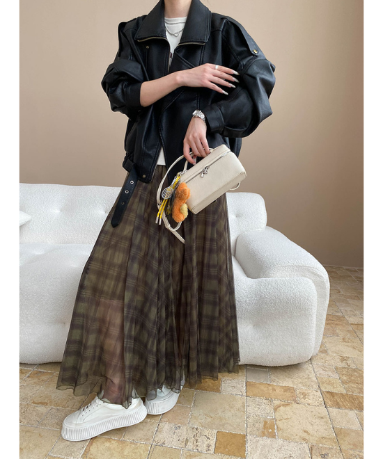 ルーズシルエットマットレザージャケット