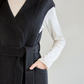 カシミヤウールテンセルVネックロングベスト