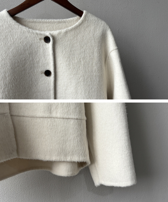 ショートルーズノーカラージャケット