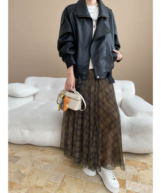 ルーズシルエットマットレザージャケット