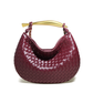 手織りテクスチャー三日月ハンドバッグ