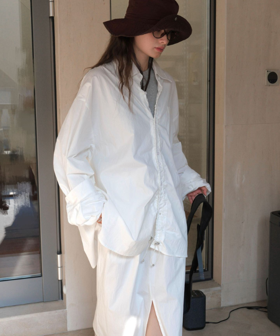 ドローストリングオーバーシャツ