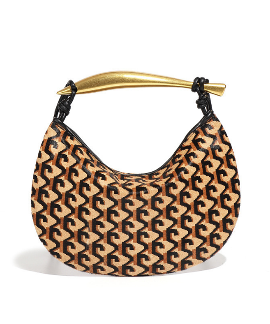 レザーホースへアハンドバッグ