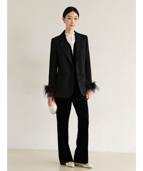 ベルベットフェイクツーピースジャンプスーツ