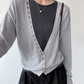 レイヤードVネックニットツーピースカーディガン