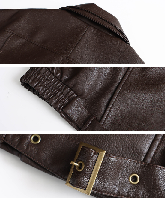 ルーズシルエットマットレザージャケット