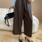 ハイウエストドロストワイドレザーパンツ