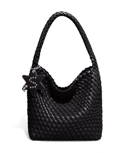 手織りテクスチャーワンショルダーハンドバッグ