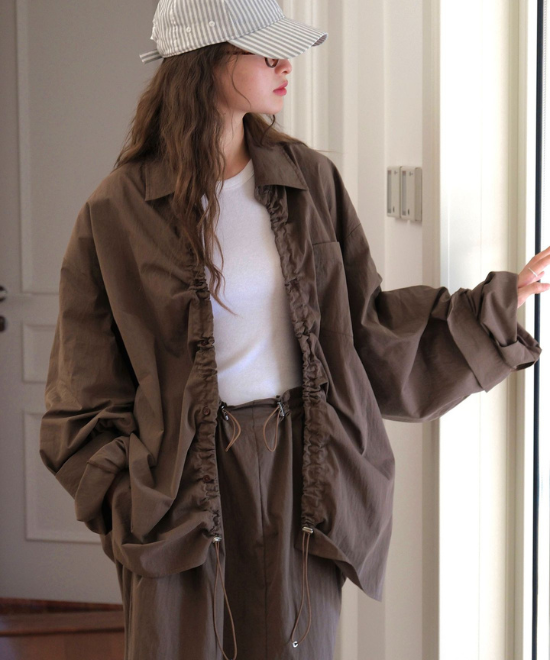 ドローストリングオーバーシャツ