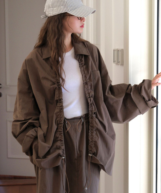 ドローストリングオーバーシャツ