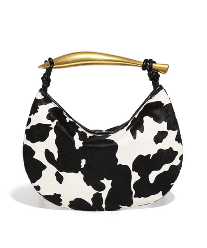 レザーホースへアハンドバッグ