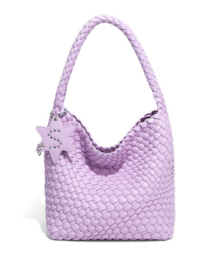 手織りテクスチャーワンショルダーハンドバッグ