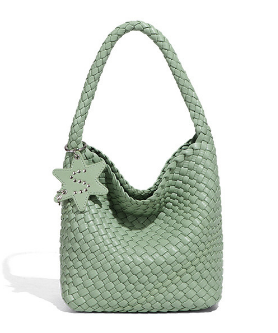 手織りテクスチャーワンショルダーハンドバッグ