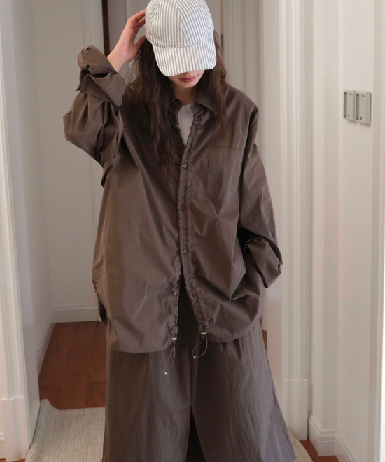 ドローストリングオーバーシャツ
