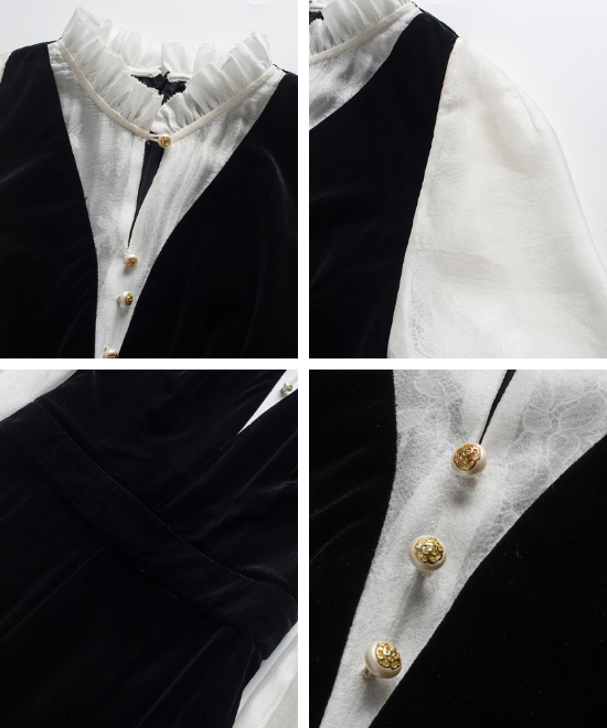 ベルベットフェイクツーピースジャンプスーツ