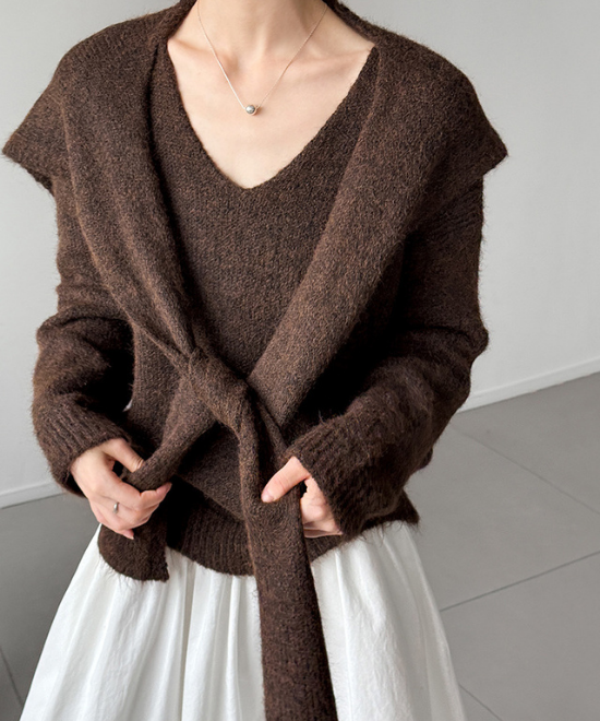 ウールニットトップス＋ショールセット